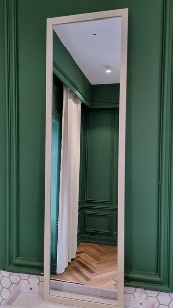 Изображение товара Зеркало A+T Home Decor в багетной раме Соты 34x120см / 251521 (белый)