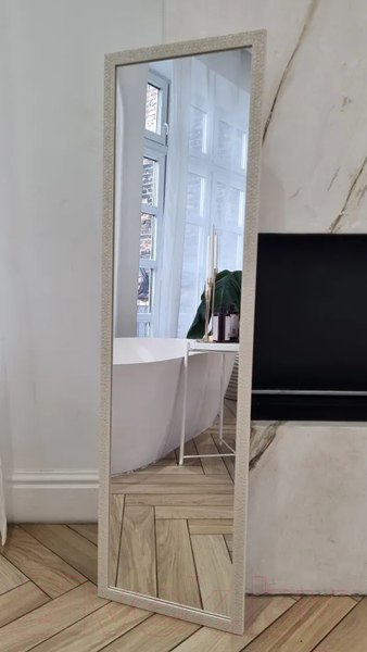 Изображение товара Зеркало A+T Home Decor в багетной раме Соты 34x120см / 251521 (белый)