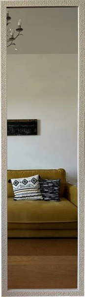 Изображение товара Зеркало A+T Home Decor в багетной раме Соты 34x120см / 251521 (белый)