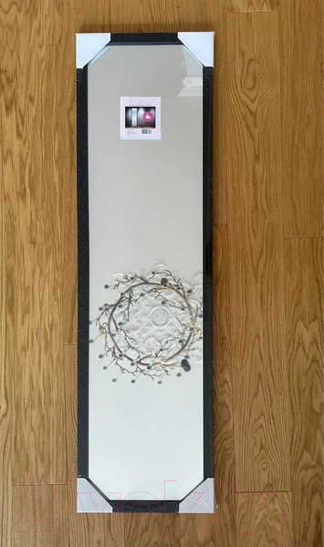 Изображение товара Зеркало A+T Home Decor в багетной раме Соты 34x120см / 251522 (черный)