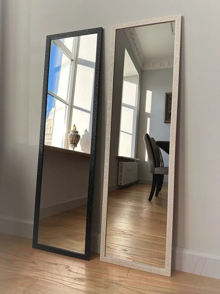 Изображение товара Зеркало A+T Home Decor в багетной раме Соты 34x120см / 251522 (черный)