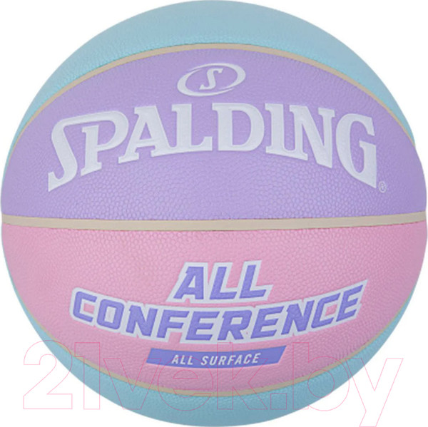 Изображение товара Баскетбольный мяч Spalding All Conference 77065 (размер 6, голубой/розовый)