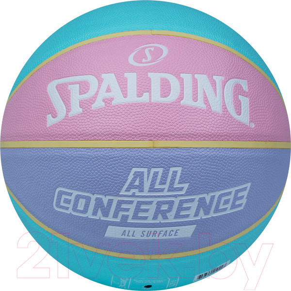 Изображение товара Баскетбольный мяч Spalding All Conference 77065 (размер 6, голубой/розовый)