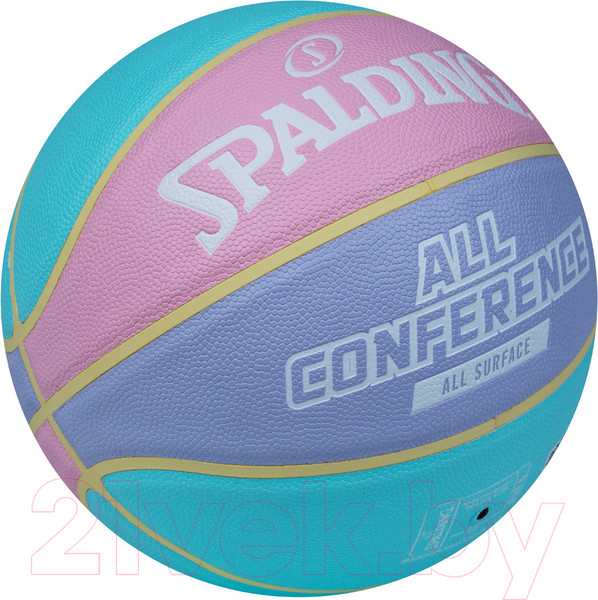 Изображение товара Баскетбольный мяч Spalding All Conference 77065 (размер 6, голубой/розовый)