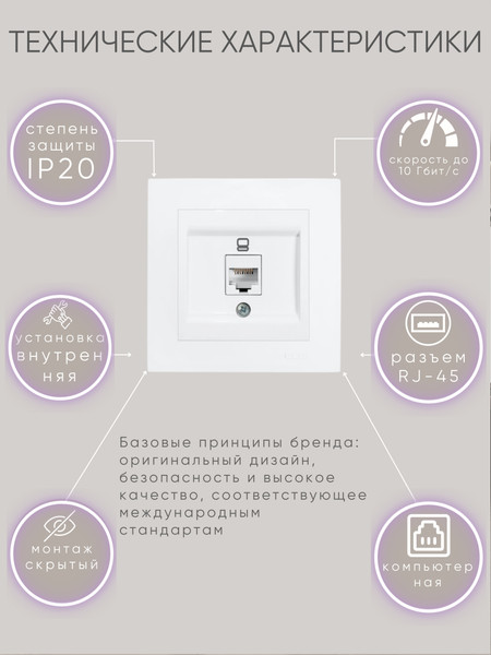 Изображение товара Розетка El-Bi Zena-Vega / 609-016200-247 (матовый белый)