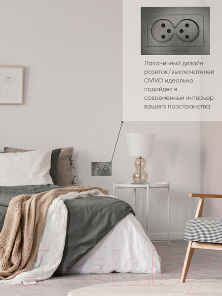 Изображение товара Розетка Ovivo Grano 400-110300-908 (дымчатый)