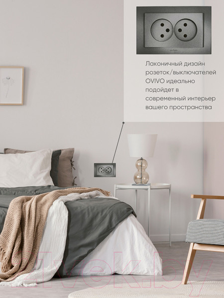 Изображение товара Розетка Ovivo Mina 401-110300-908 (дымчатый)