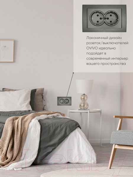 Изображение товара Розетка Ovivo Mina 401-110300-907 (дымчатый)