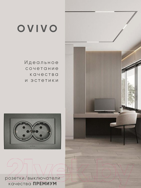 Изображение товара Розетка Ovivo Mina 401-110300-907 (дымчатый)