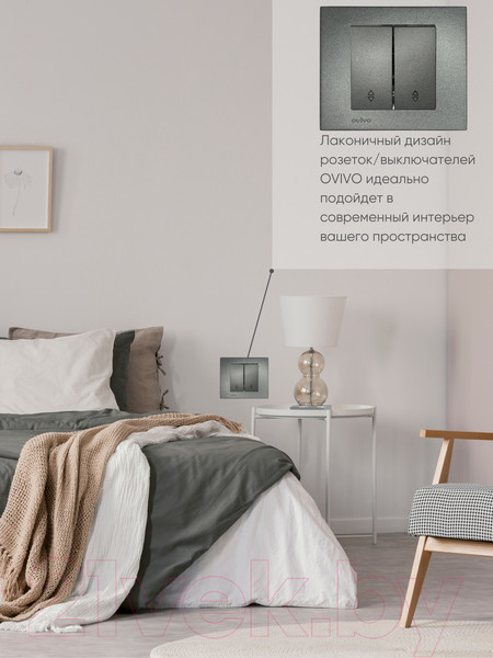 Изображение товара Выключатель Ovivo 600-000211-211 (дымчатый)