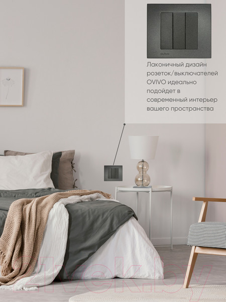 Изображение товара Выключатель Ovivo 600-000211-254 (дымчатый)