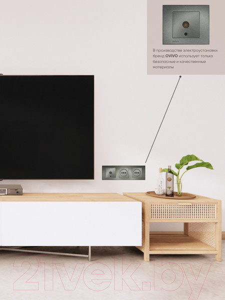 Изображение товара Розетка Ovivo ТВ 600-000311-225 (дымчатый)