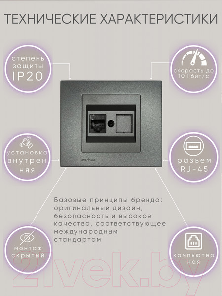 Изображение товара Розетка Ovivo 600-000311-229 (дымчатый)