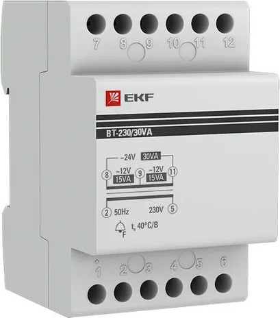 Изображение товара Трансформатор электронный EKF BT-230В/12-12В 30ВА PROxima / bt-230/30va