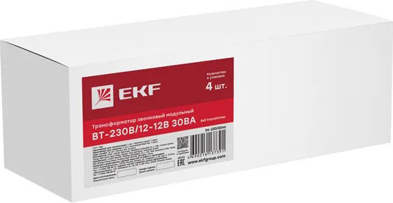 Изображение товара Трансформатор электронный EKF BT-230В/12-12В 30ВА PROxima / bt-230/30va