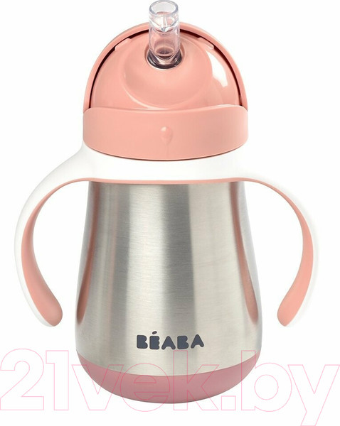 Изображение товара Поильник Beaba Tasse Paille Inox Термос 913482 (250мл, Pink)