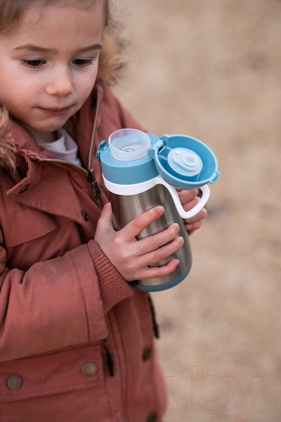 Изображение товара Поильник Beaba Gourde Inox + Anse Термос 913521 (350мл, Blue)