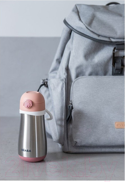 Изображение товара Поильник Beaba Gourde Inox + Anse Термос 913522 (350мл, Pink)