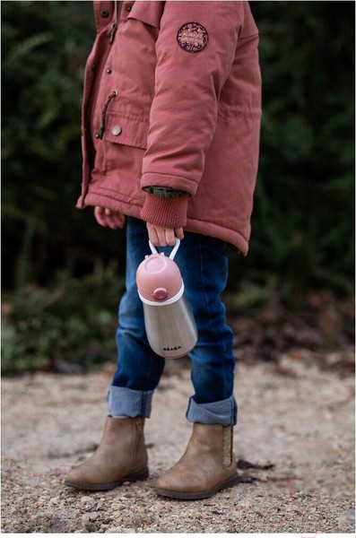 Изображение товара Поильник Beaba Gourde Inox + Anse Термос 913522 (350мл, Pink)