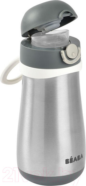 Изображение товара Поильник Beaba Gourde Inox + Anse Термос 913540 (350мл, Grey)