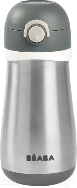 Изображение товара Поильник Beaba Gourde Inox + Anse Термос 913540 (350мл, Grey)