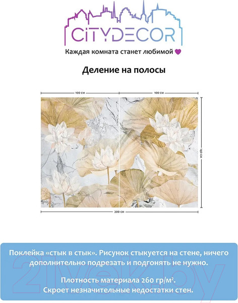 Изображение товара Фотообои листовые Citydecor Blossom 21 (200x140см)