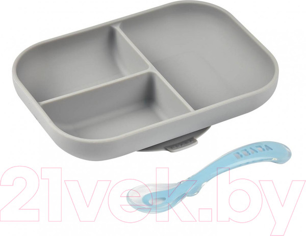 Изображение товара Набор посуды для кормления Beaba Ass Comp Sili + Cuil 2 Age Grey / 913508