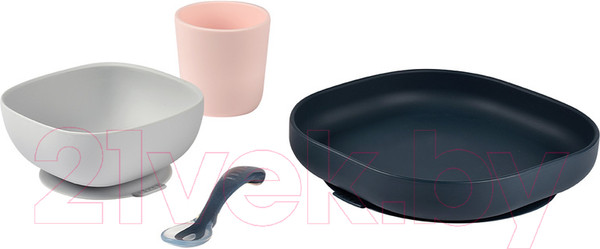 Изображение товара Набор посуды для кормления Beaba Coffret Repas Silicone Night Blue / 913506