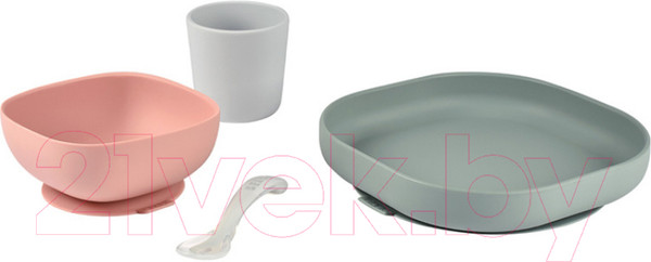 Изображение товара Набор посуды для кормления Beaba Coffret Repas Silicone Eucalyptus / 913507
