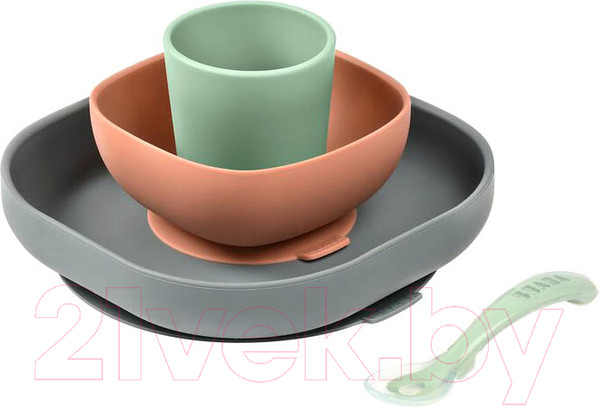 Изображение товара Набор посуды для кормления Beaba Coffret Repas Silic Mineral / 913543