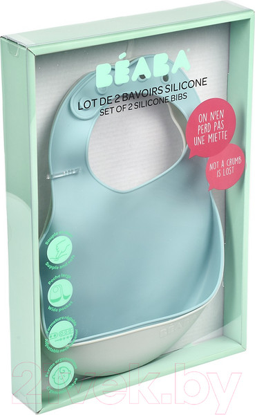 Изображение товара Набор нагрудников детских Beaba Lot De 2 Bavoirs Silicone Green 913509