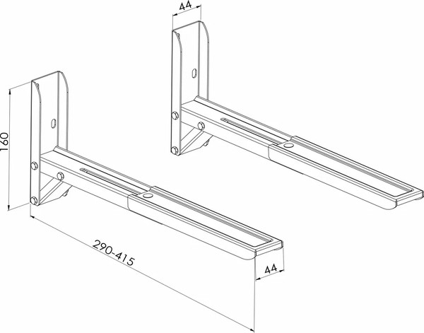 Изображение товара Кронштейн для крепления микроволновой печи MD 3700 (черный)