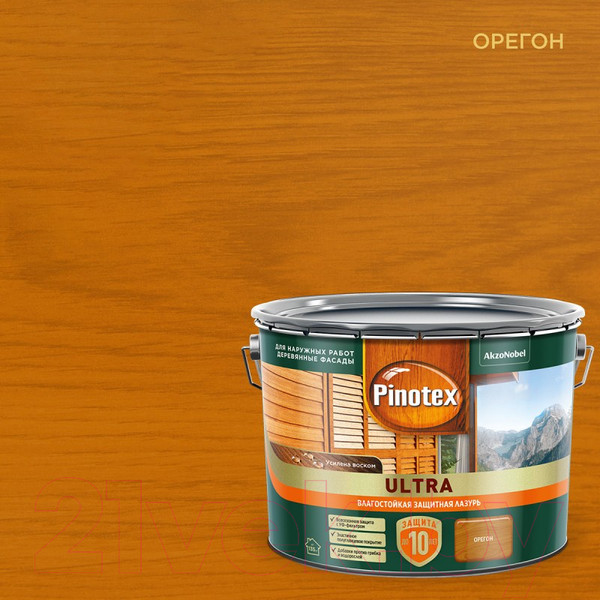 Изображение товара Лазурь для древесины Pinotex Ультра Влагостойкая 5803413 (9л, орегон)