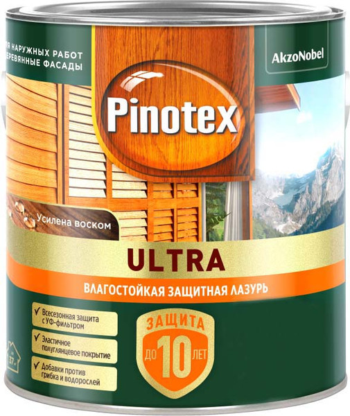 Изображение товара Лазурь для древесины Pinotex Ультра Влагостойкая 5803597 (2.5л, рябина)