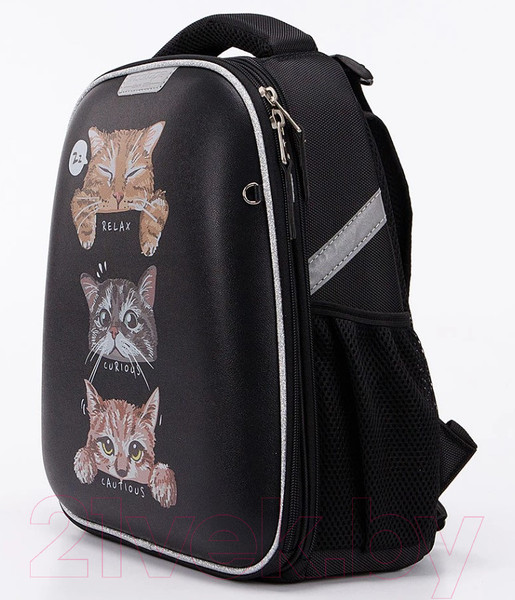 Изображение товара Школьный рюкзак Ecotope Kids Коты / 057-540Y-19-BCL (черный)