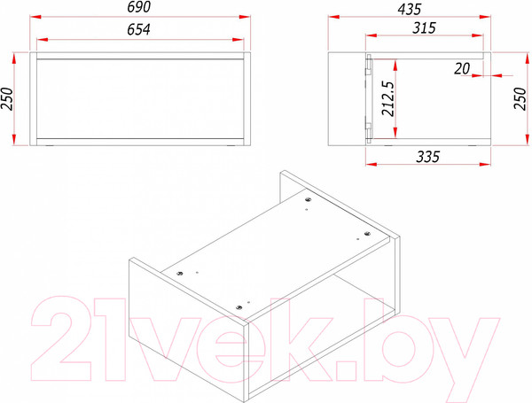 Изображение товара Тумба под умывальник ЗОВ Кито-2 70 / 2K70LW0MRMC-LDSPW (белый/тростник)