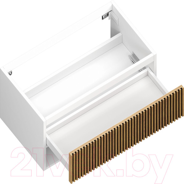 Изображение товара Тумба под умывальник ЗОВ Кито-2 70 / 2K70LW0MRMC-LDSPW (белый/тростник)