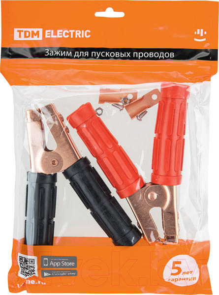 Изображение товара Зажимы типа «крокодил» TDM SQ0541-0503 (2шт, красный/черный)
