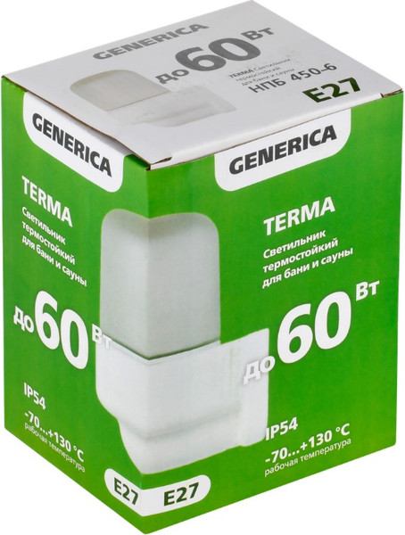 Изображение товара Светильник ЖКХ Generica Для бани и сауны НПБ 450-6 IP54 60Вт / TA-NPB0-4506-060-K01-G