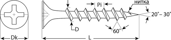 Изображение товара Саморез Зубр СГД гипсокартон-дерево 25х3.5мм / 300031-35-025 (600шт, фосфатированные)
