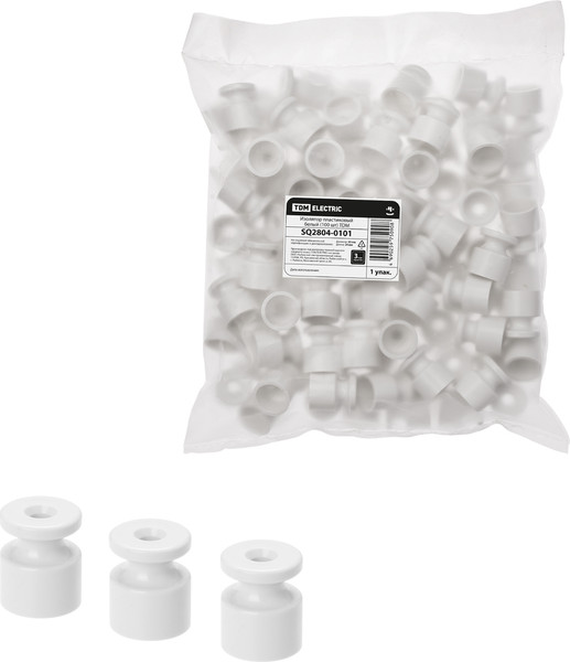 Изображение товара Декоративный изолятор TDM SQ2804-0101 (100шт, белый)
