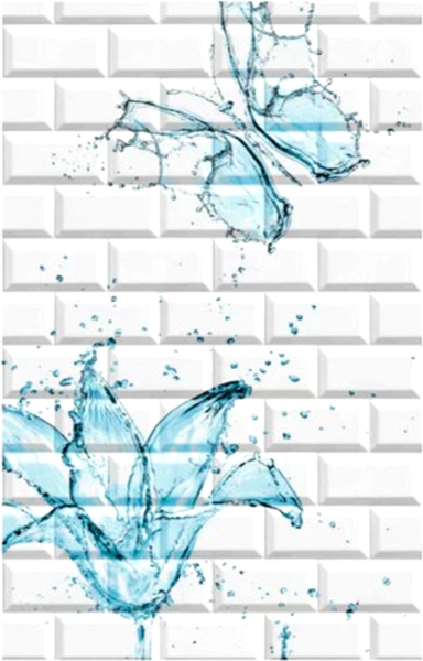 Изображение товара Панель ПВХ КронаПласт Unique Бланш Аква (2700x250x8мм)