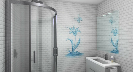 Изображение товара Панель ПВХ КронаПласт Unique Бланш Аква (2700x250x8мм)