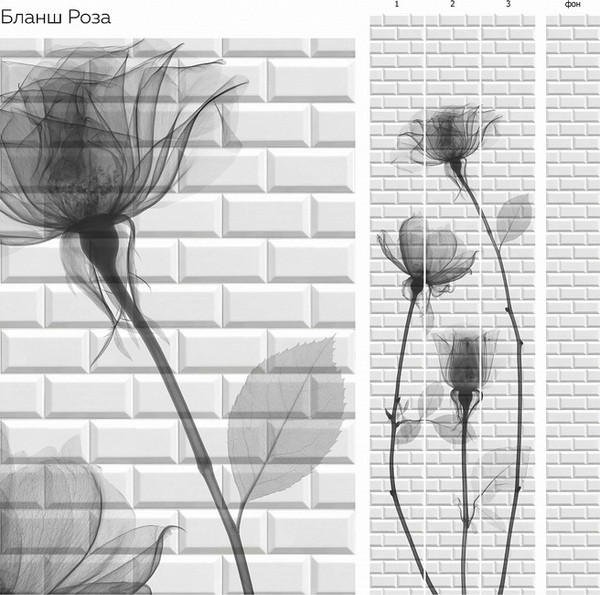 Изображение товара Панель ПВХ КронаПласт Unique Бланш Роза  (2700x250x8мм)