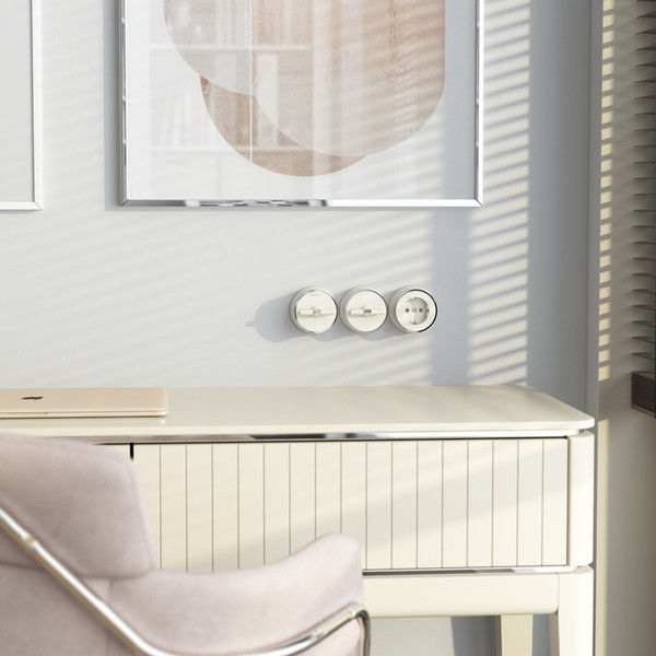 Изображение товара Выключатель Werkel Vintage W5812055 (слоновая кость матовый/хром)