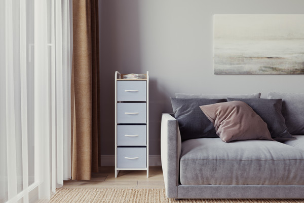 Изображение товара Комод Импэкс Ноа 4 ящика (белый/светло-серый)