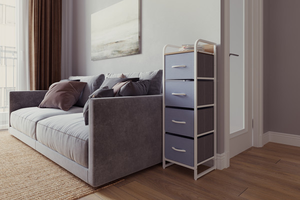 Изображение товара Комод Импэкс Ноа 4 ящика (белый/светло-серый)