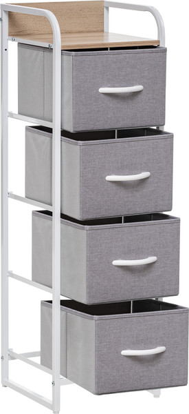 Изображение товара Комод Импэкс Ноа 4 ящика (белый/светло-серый)