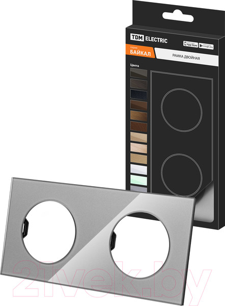 Изображение товара Рамка для выключателей и розеток TDM Байкал / SQ1819-0303 (платина)