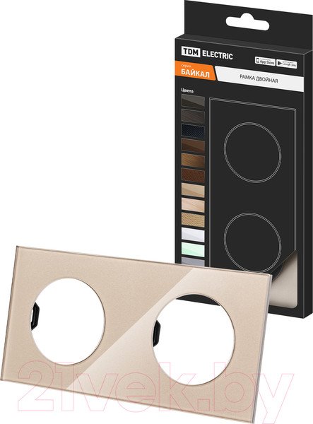 Изображение товара Рамка для выключателей и розеток TDM Байкал / SQ1819-0503 (шампань)